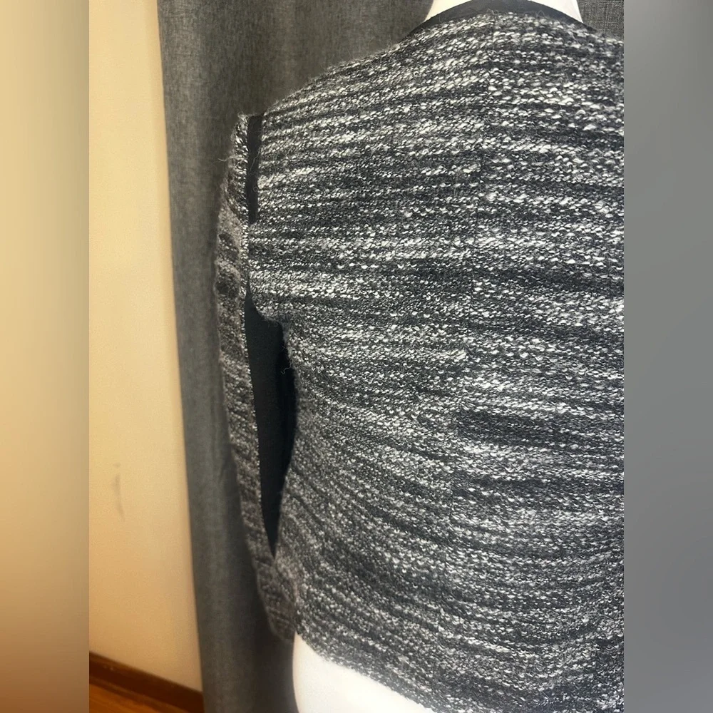 Rebecca Taylor Black & White Tweed Moto Jacket | Size 6